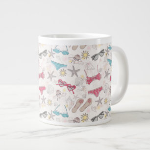 Cute Summer Abstract Pattern Large Coffee Mug