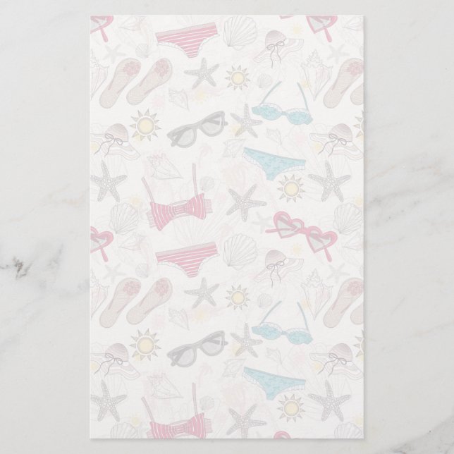 Cute Summer Abstract Pattern Stationery (Front)