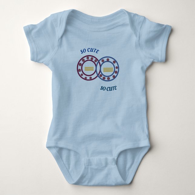  Cute Summer Baby Light Blue Bodysuit (Front)