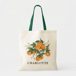 Cute Summer Botanical Citrus Oranges Wedding Favou Tote Bag