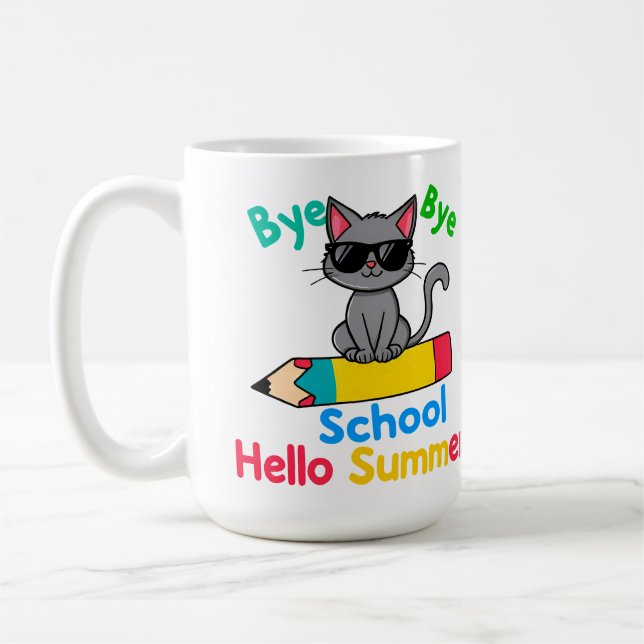 Cute Summer Break Illustration Coffee Mug (Left)