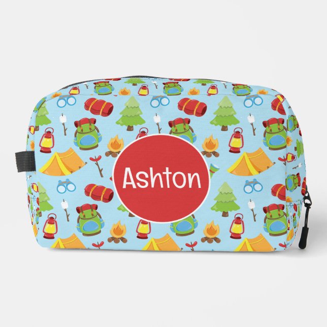 Cute Summer Camp Pattern Dopp Kit (Front)