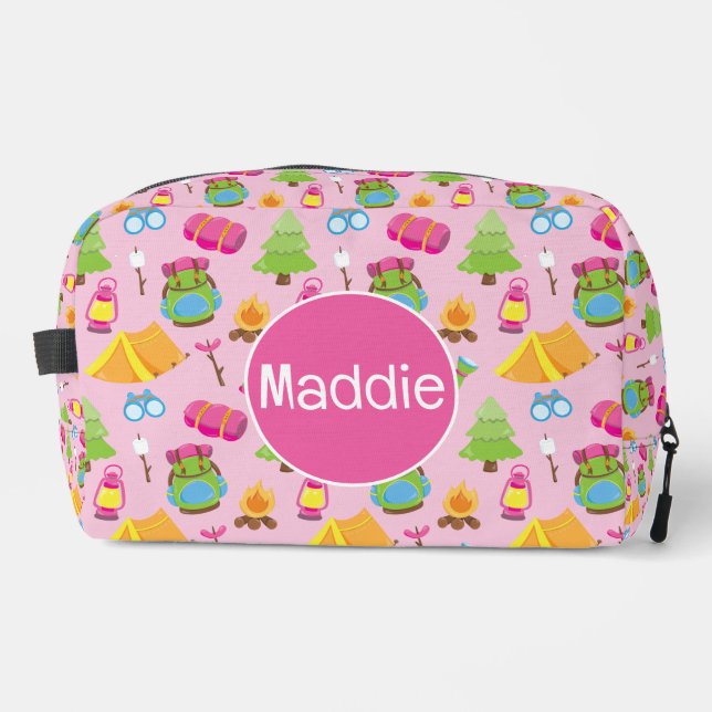 Cute Summer Camp Pattern Dopp Kit (Front)