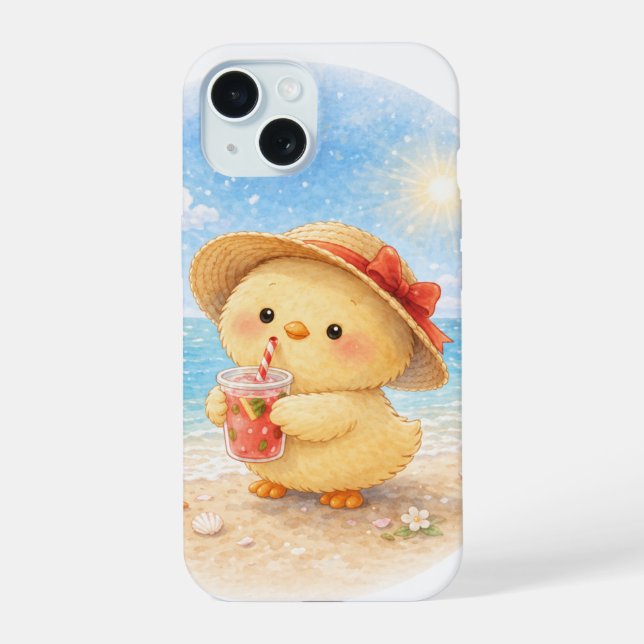 Cute Summer Chick Beach Phone Case (Back)