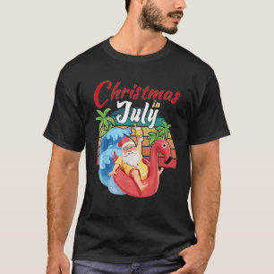 Cute Summer Christmas In July Santa in beach Enjoy T-Shirt