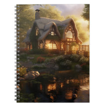 Cute Summer Cottage Spiral Notebook