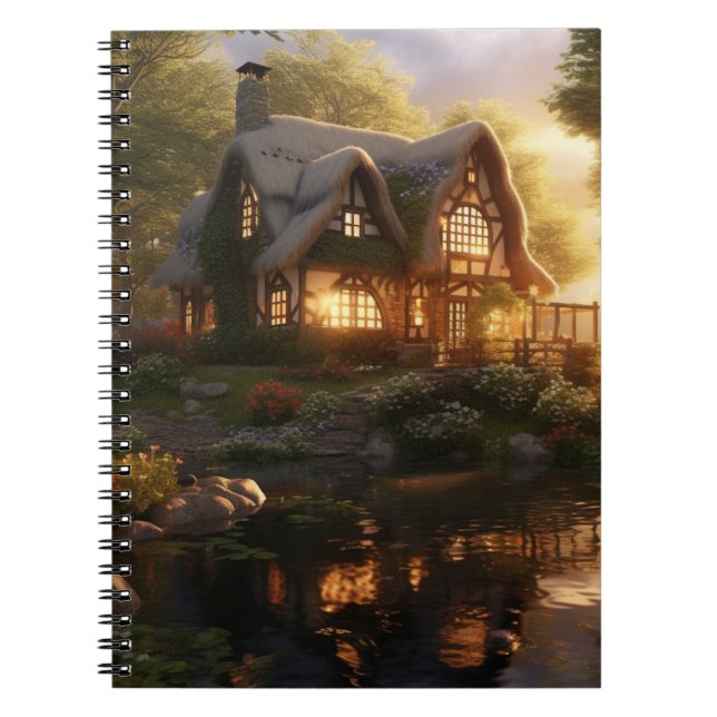 Cute Summer Cottage Spiral Notebook (Front)