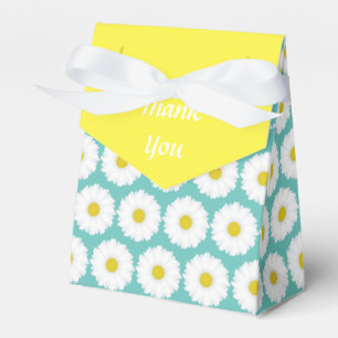 Cute Summer Daisies Pattern on Blue Favour Box