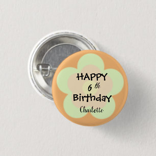 Cute summer Daisy flower petal gradient Birthday 3 Cm Round Badge
