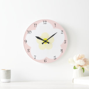 Cute summer Daisy flower petal gradient Birthday Large Clock