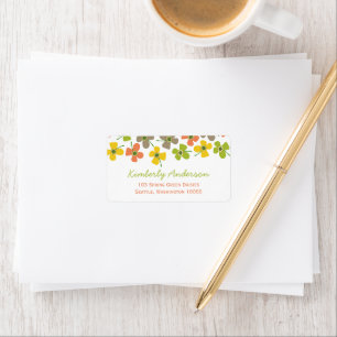 Cute Summer Daisy Pop Flowers Fun Birthday Address Label
