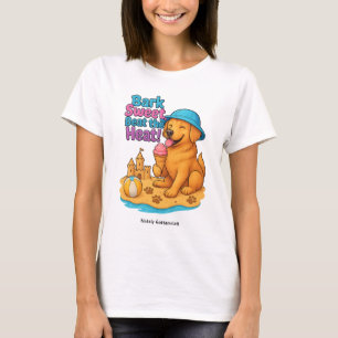 Cute Summer Dog Eating Ice Cream Funny Beach T-Shi T-Shirt