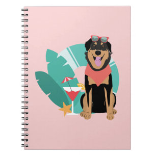 Cute Summer Dog With Sunglasses Notebook