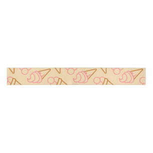 Cute summer food with outline ice cream contours grosgrain ribbon