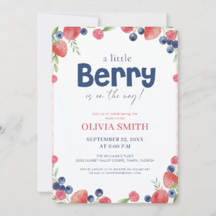 Cute Summer Fruit Berry Sweet Baby Shower Invitation