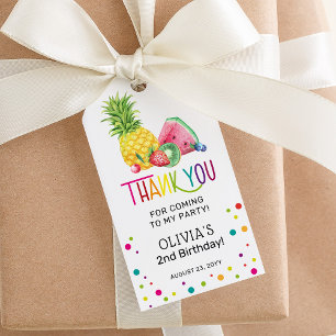 Cute Summer Fruit Birthday Thank You Favour Gift Tags