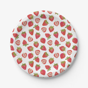 Cute Summer Fruit Strawberry Pattern Paper Plate