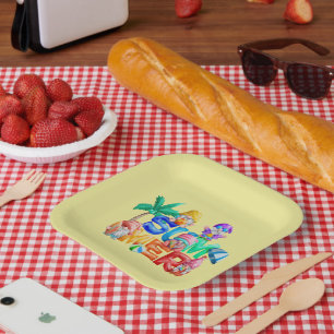 Cute Summer gnome lovers party Paper Plate