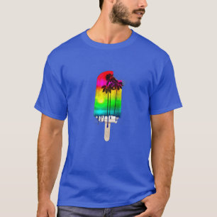 Cute Summer Ice Cream Beach Palm Tree Artistic T-Shirt