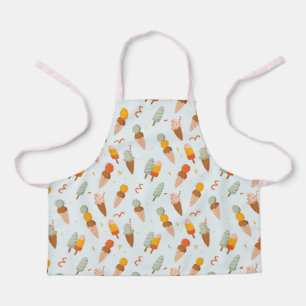 Cute Summer Ice Cream Pattern Apron