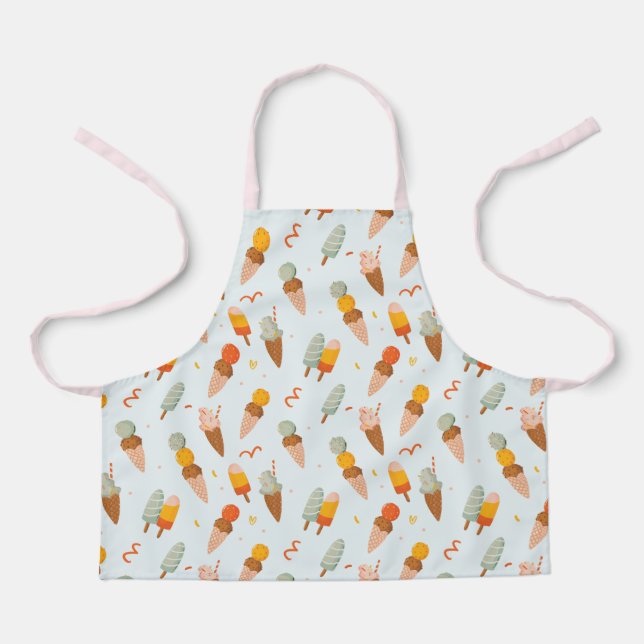 Cute Summer Ice Cream Pattern Apron (Front)