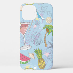 Cute summer illustration pattern with watermelon, iPhone 12 case