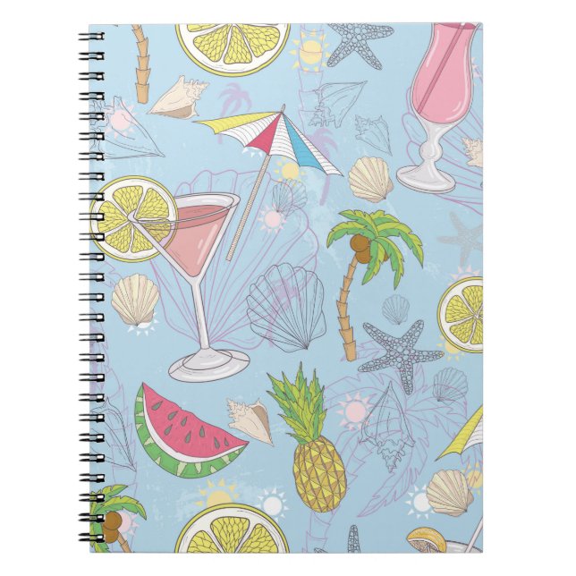 Cute summer illustration pattern with watermelon,  notebook (Front)