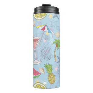 Cute summer illustration pattern with watermelon, thermal tumbler