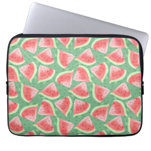 Cute Summer Kawaii Watercolor Watermelon Laptop Sleeve