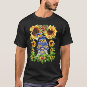 Cute Summer Mom Gnomie With Yellow Floral Sunflowe T-Shirt