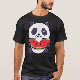 Cute Summer Panda Bear Eating Watermelon  T-Shirt