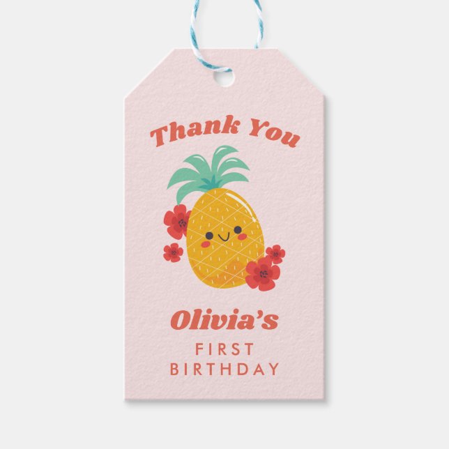 Cute Summer Pineapple Gift Tag (Front)