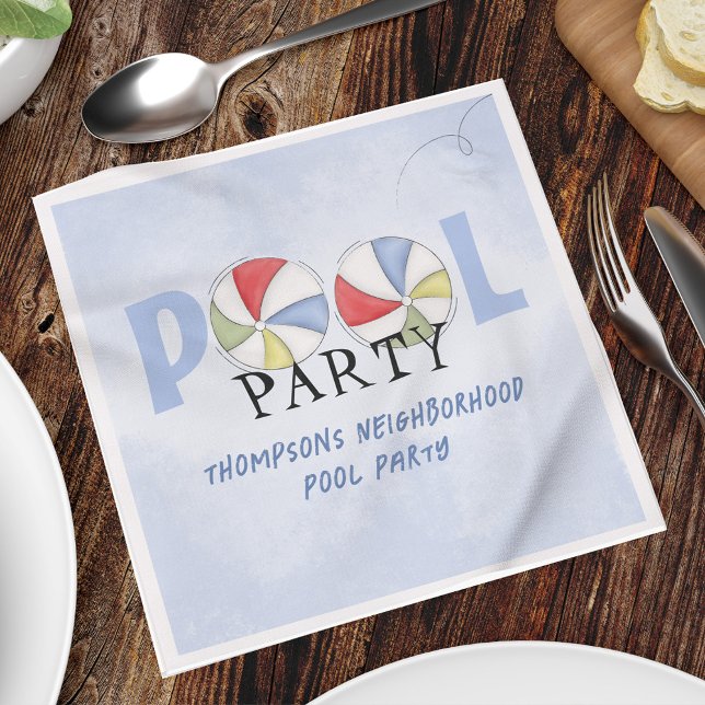 Cute Summer Pool Party Custom  Napkin (Creator Uploaded)