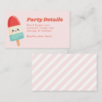 Cute Summer Popsicle Birthday Insert Card