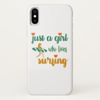 Cute summer quote Just a girl who loves surfing 