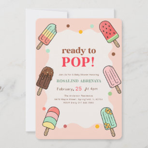 Cute Summer Ready to Pop Popsicle Baby Shower Invitation