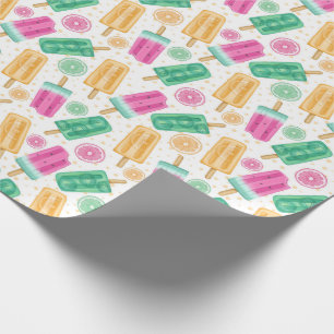 Cute Summer Retro Pastel Ice cream Pattern Wrapping Paper