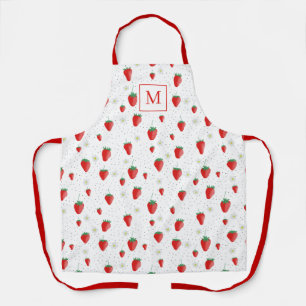 Cute Summer Strawberries & Blossoms Cook Chef Apron