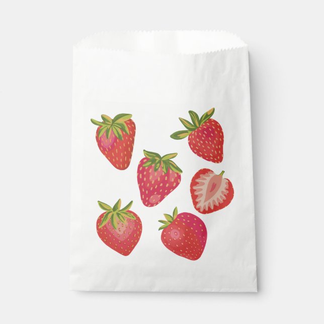 Cute Summer Strawberry Favour Bags (Front)
