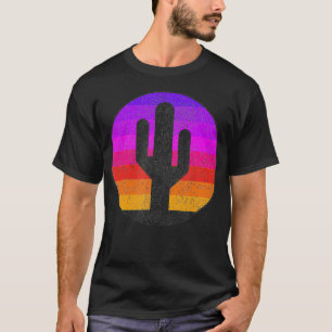 Cute Summer Style Vintage Retro Saguaro Cactus Sun T-Shirt