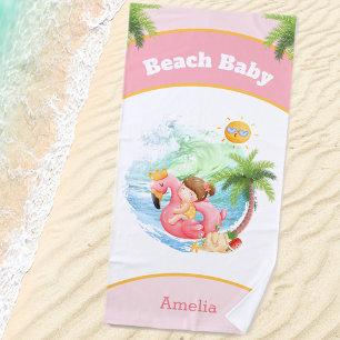 Cute Summer Vacation Name Beach Girl Beach Towel