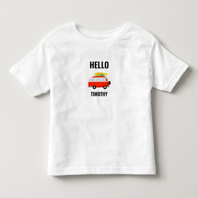 Cute summer van greetings template toddler T-Shirt (Front)