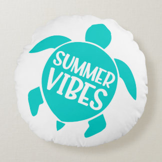 Cute Summer Vibes Round Cushion