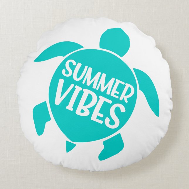 Cute Summer Vibes Round Cushion (Front)