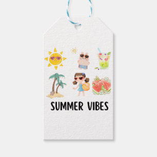 cute summer vibes shirt for kids. gift tags