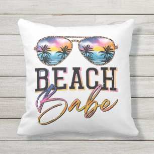 Cute Summer Vibes Sunglasses Babe Beach House Cushion