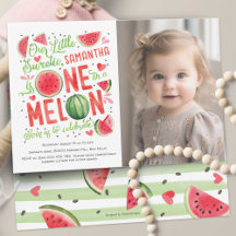 Cute Summer Watermelon Fruit Girl 1st Birthday Pho