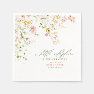 Cute Summer Wildflowers Baby Shower Napkin