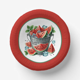 Cute summertime watermelon party paper plate