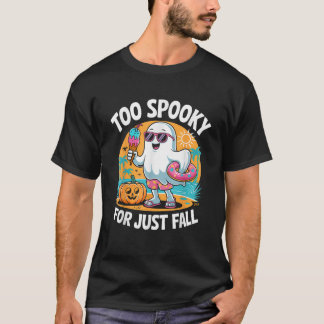Cute Summerween Ghost Funny Beach Halloween  T-Shirt